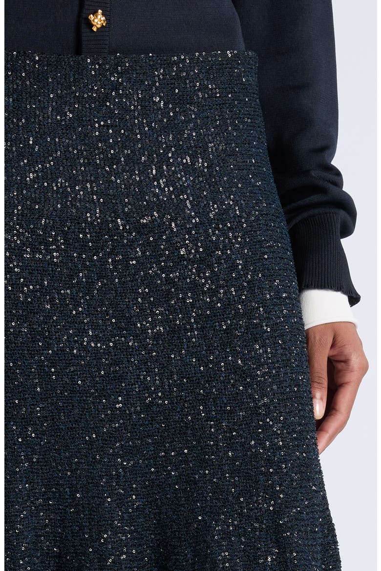 Sequins Double Layer Knit Skirt, Alternate, color, 4071 MIDNIGHT BLUE