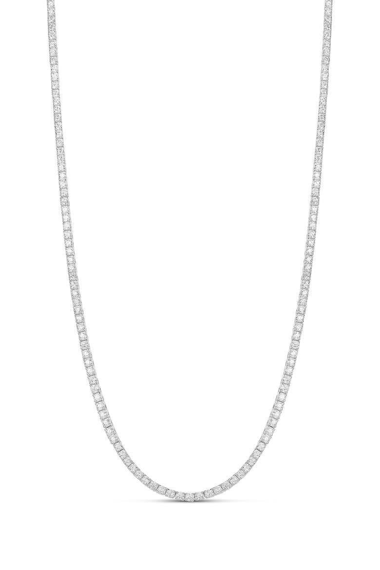Classic Tennis Necklace, Main, color, SILVER/ WHITE