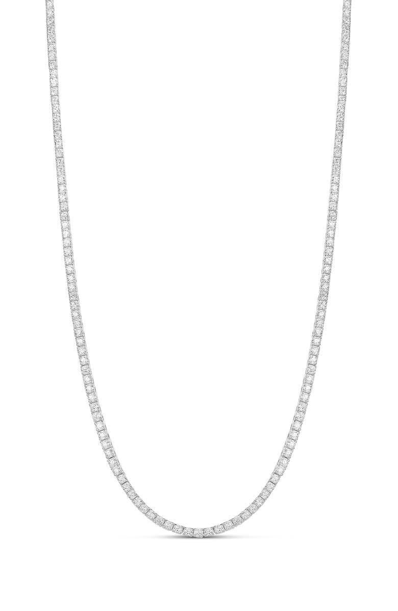 SHYMI Classic Tennis Necklace, Main, color, Silver/ White