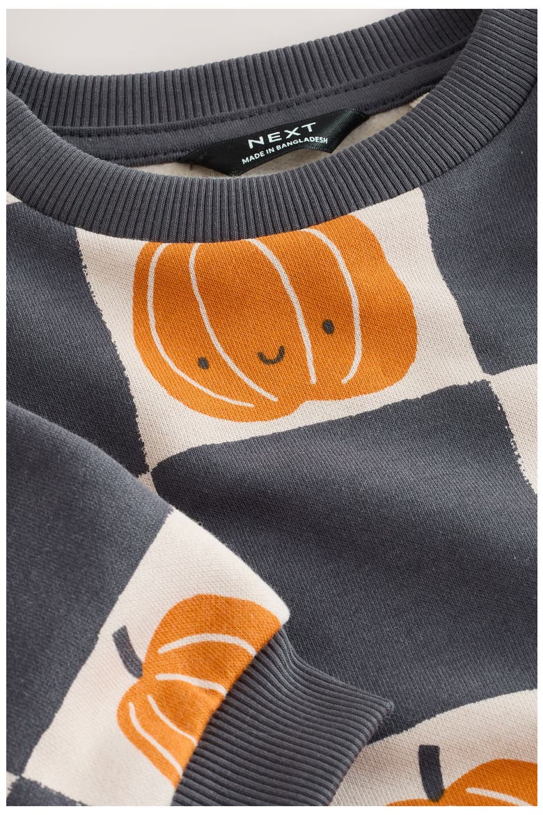 Kids' Pumpkin Sweatshirt, Alternate, color, BLACK
