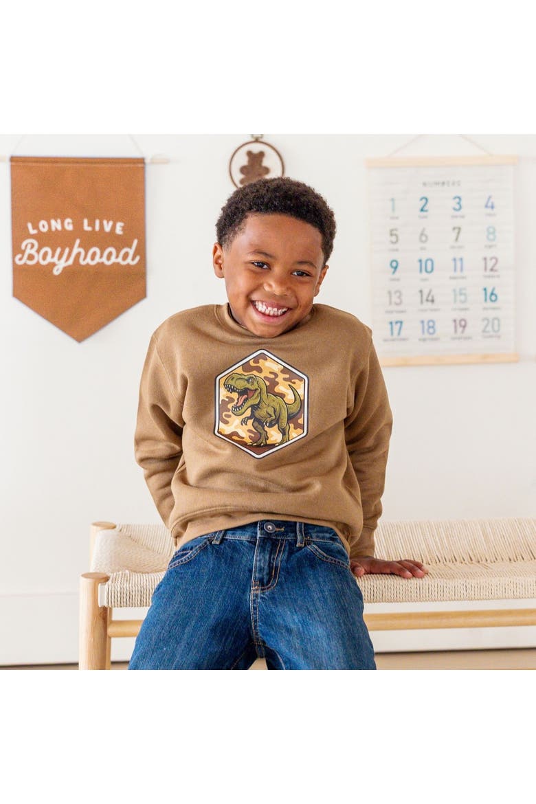Camo Rawr Sweatshirt, Alternate, color, Mocha