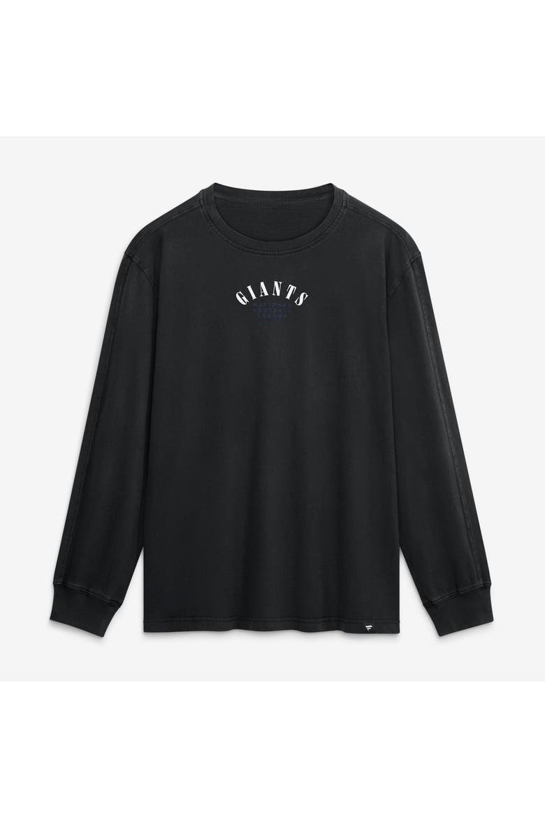 Men's Fanatics Black New York Giants Relaxed Fullback Drive Long Sleeve Fashion Top, Alternate, color, Black