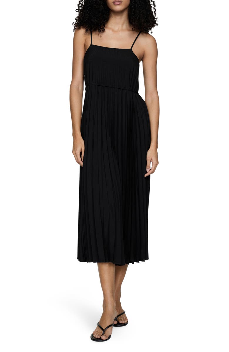 MANGO Pleated Midi Dress, Main, color,