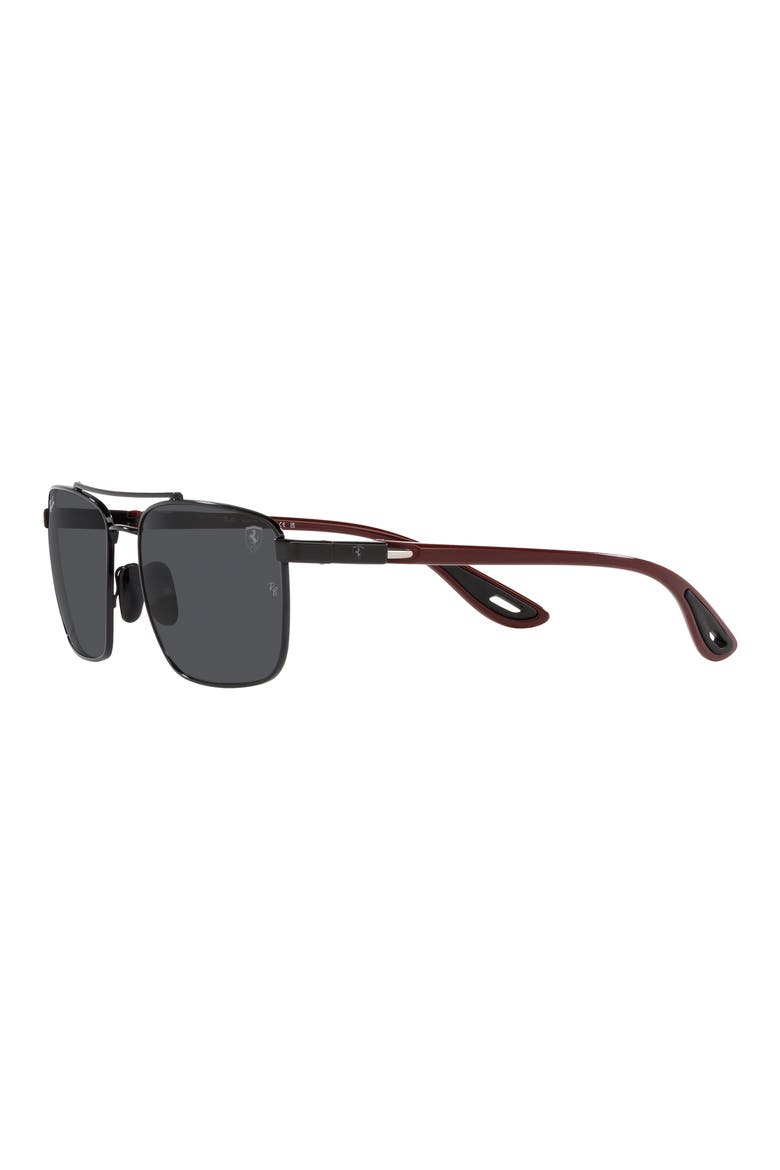 58mm Square Sunglasses, Alternate, color, BLACK