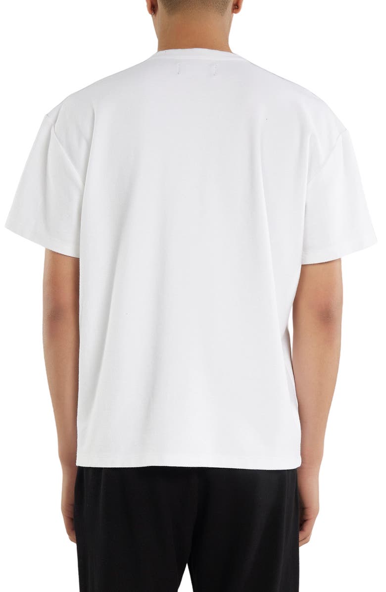 Les Tien Pique Binded Neck Tee, Alternate, color, White