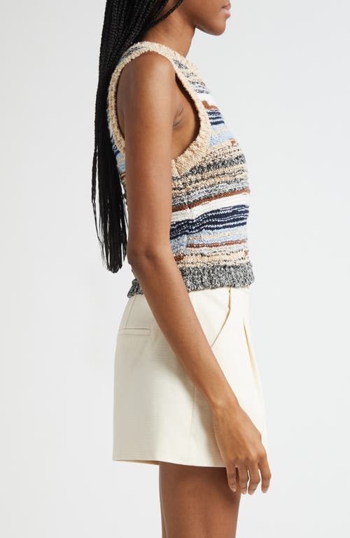Veronica Beard Jerrel Stripe Crop Sweater Tank In Multi