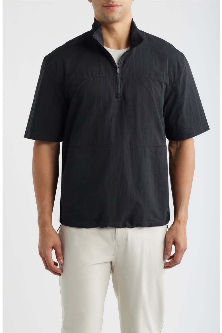 Golf Pro Short Sleeve Quarter Zip Top, Main, color, BLACK