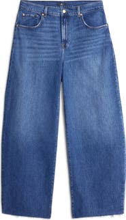 7 For All Mankind Bonnie Raw Hem High Waist Barrel Jeans