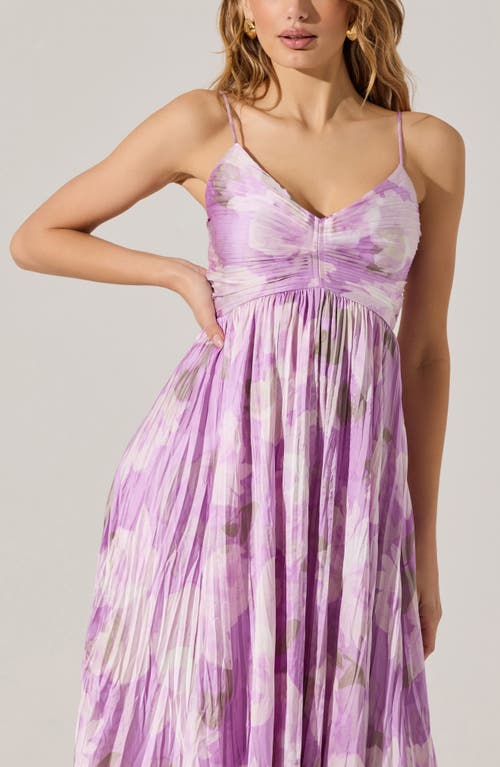 Astr The Label Maeve Floral Midi Sundress In Purple Shadow Floral