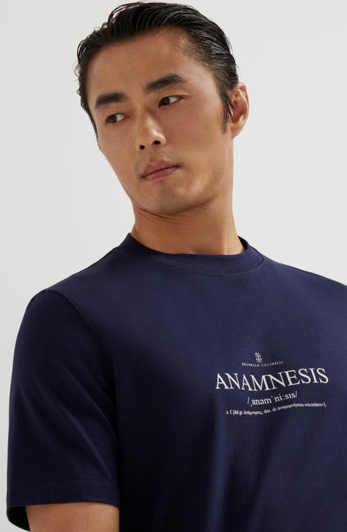 Brunello Cucinelli Men Anamnesis Print Logo T-shirt In Blue