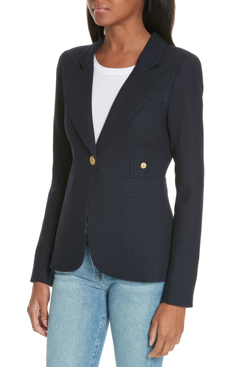Smythe Classic Duchess Blazer, Alternate, color, Navy