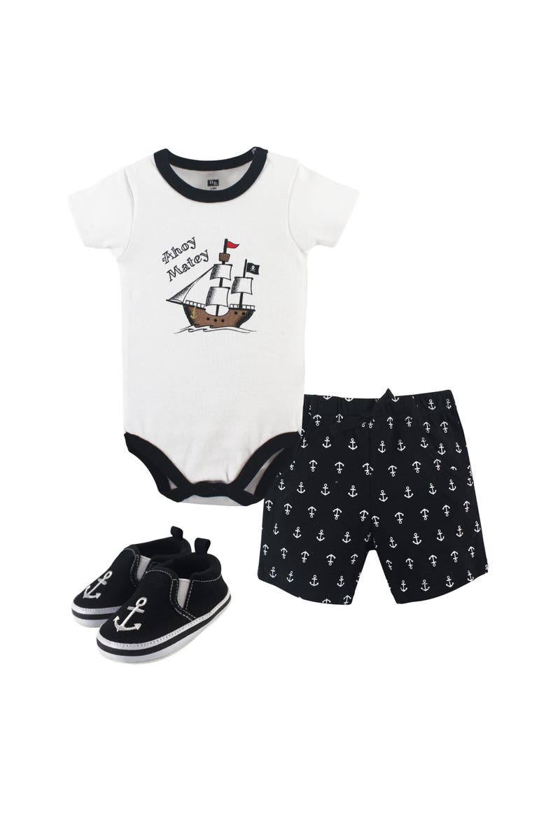 Cotton Bodysuit, Shorts and Shoe Set, Main, color, Pirate