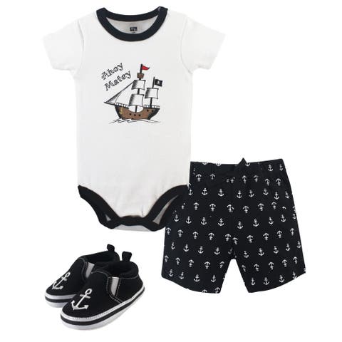 Cotton Bodysuit, Shorts and Shoe Set (Baby)