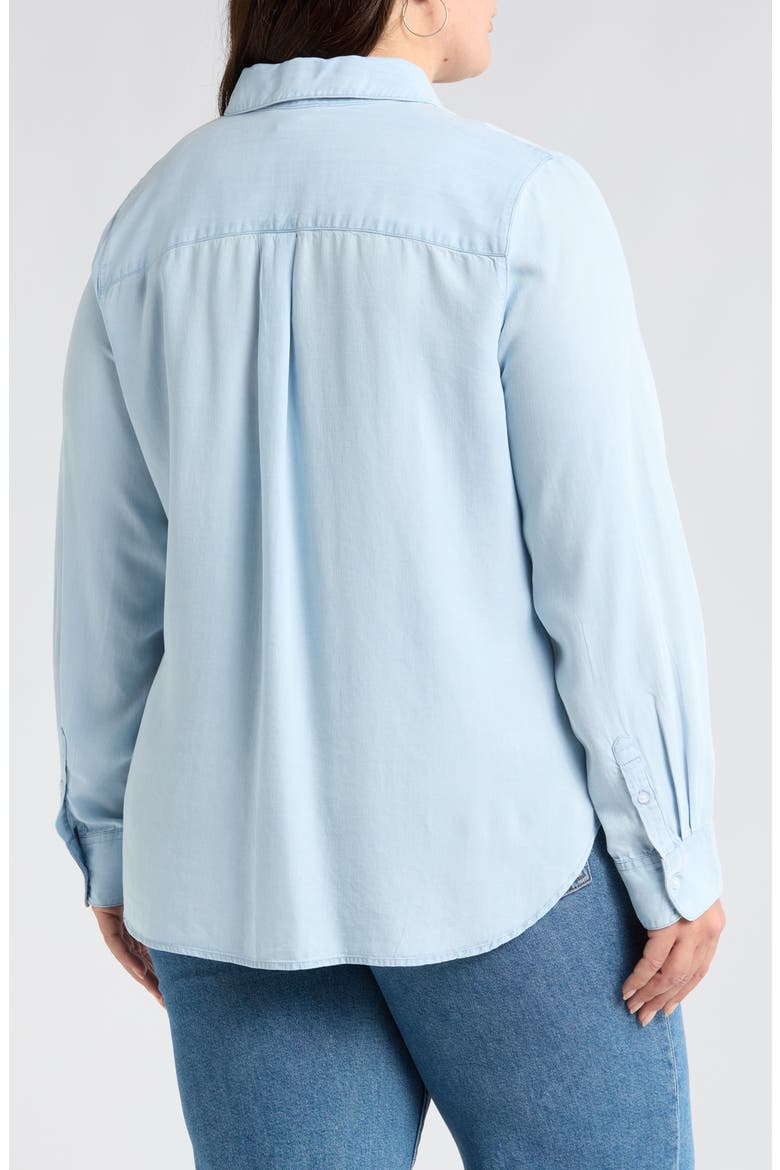 Chambray Button-Up Shirt, Alternate, color, LIGHT WASH