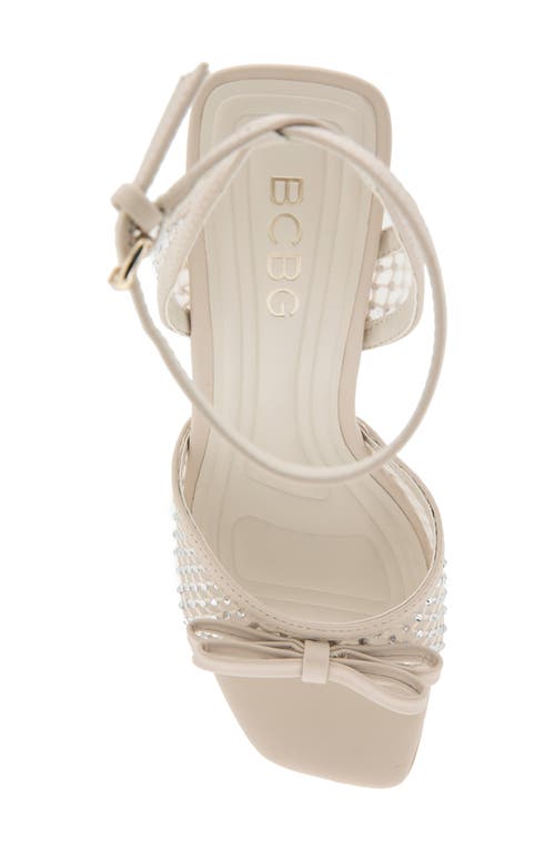 Bcbg Rino Ankle Strap Sandal In Stone/rhinestone