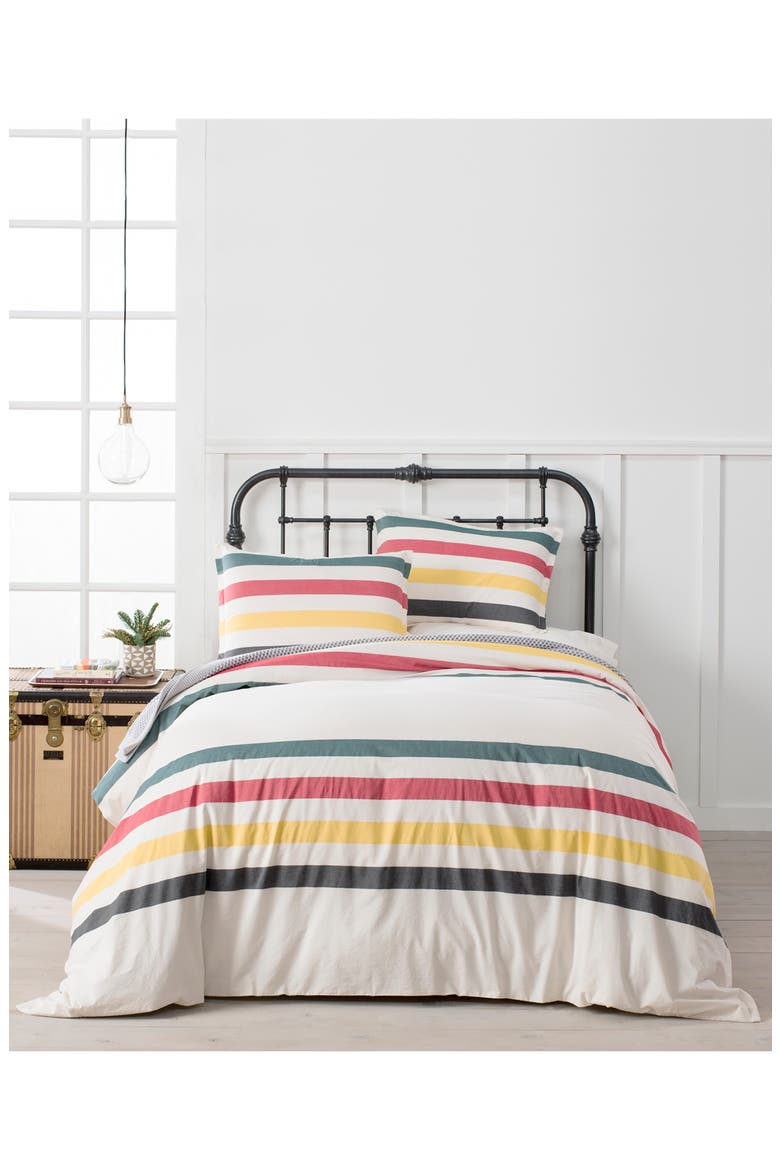 Glacier Yarn Dyed Duvet Cover & Sham Set, Main, color, IVORY