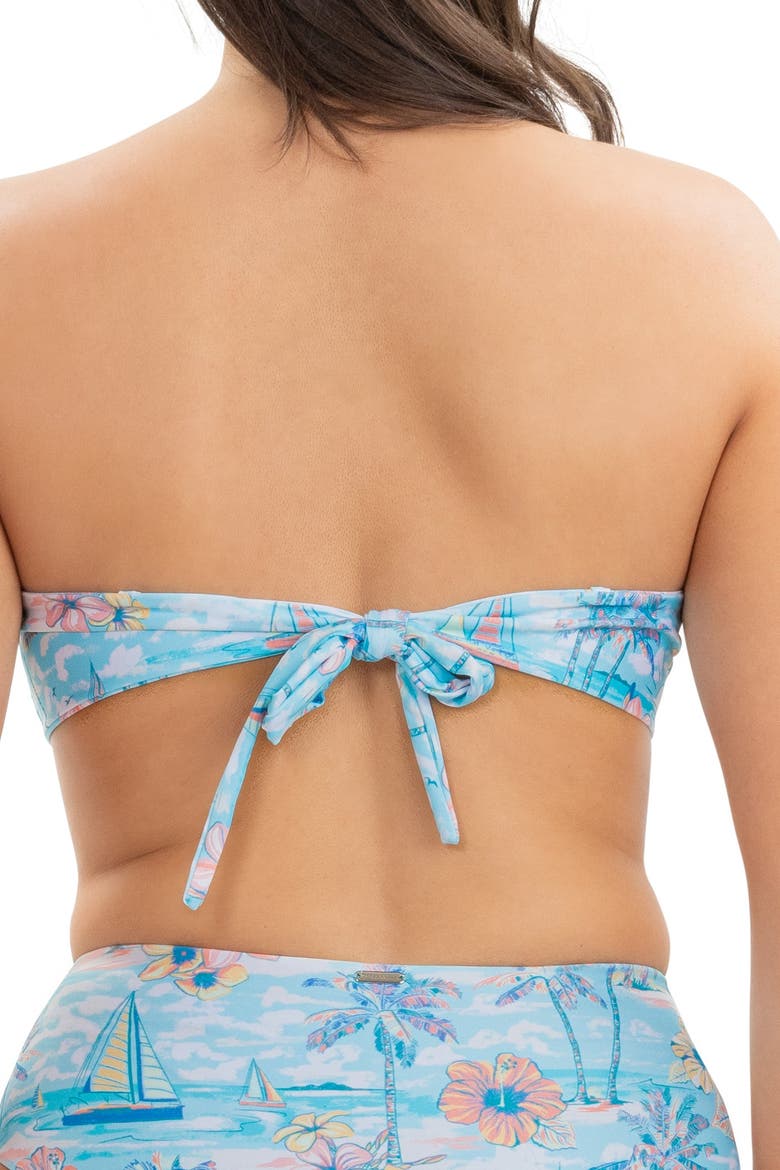 The BVIs - Ruffle Bandeau Bikini Top with Removable Straps, Alternate, color, Light Blue