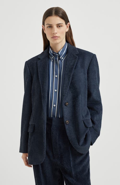 Brunello Cucinelli Corduroy Blazer In Blue