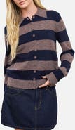 Blu Pepper Striped Collared Cardigan