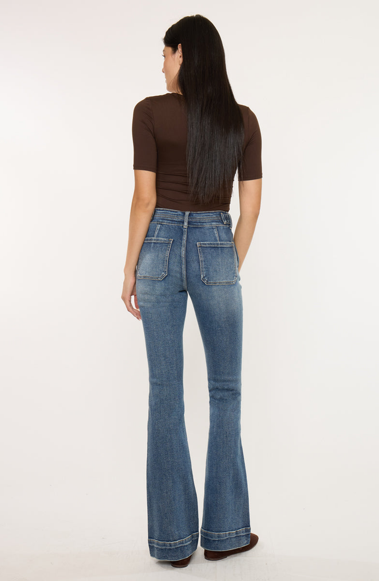 KanCan Kiery High Rise Flare Jeans, Alternate, color, Dark Wash