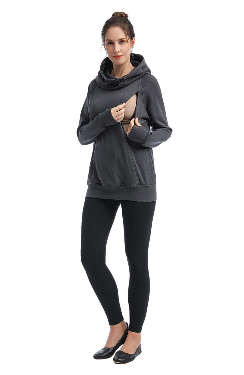 Kimi and Kai Posie Active Maternity/Nursing Hoodie, Alternate, color, 