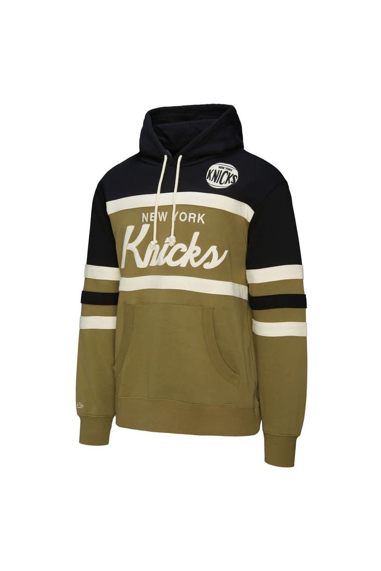Men's Mitchell & Ness Olive/Black New York Knicks Double Clutch Head Coach Hoodie, Alternate, color, Olive