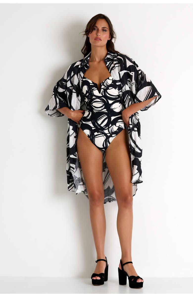SHAN Classic Elegant One-Piece, Alternate, color, Print