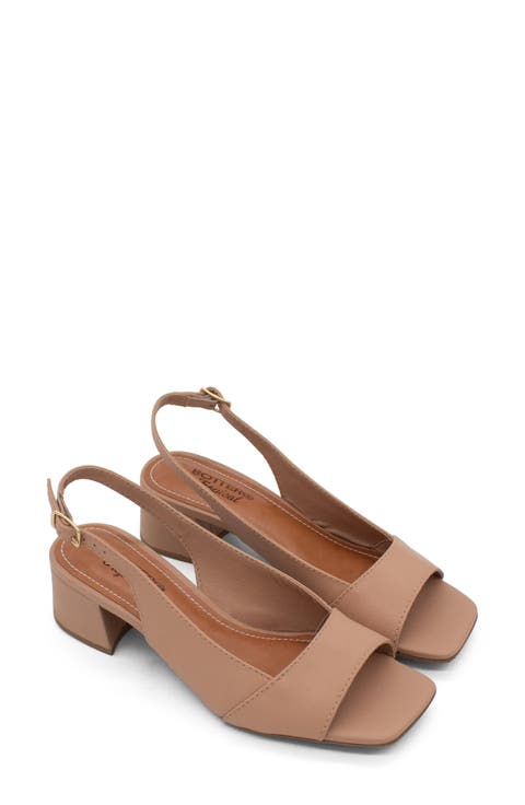 Square Toe Slingback Sandal (Women)