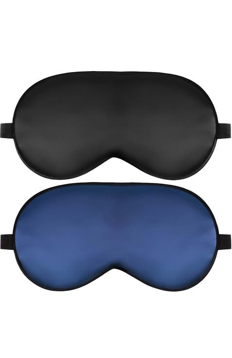 2 Pcs Silk Elastic Band Sleep Eye Mask Set