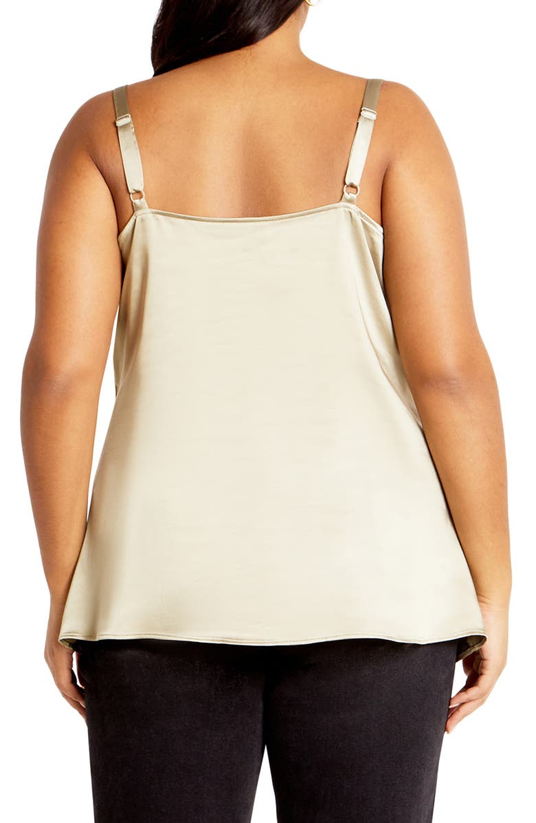 City Chic Sweet Cowl Neck Satin Camisole, Alternate, color, 