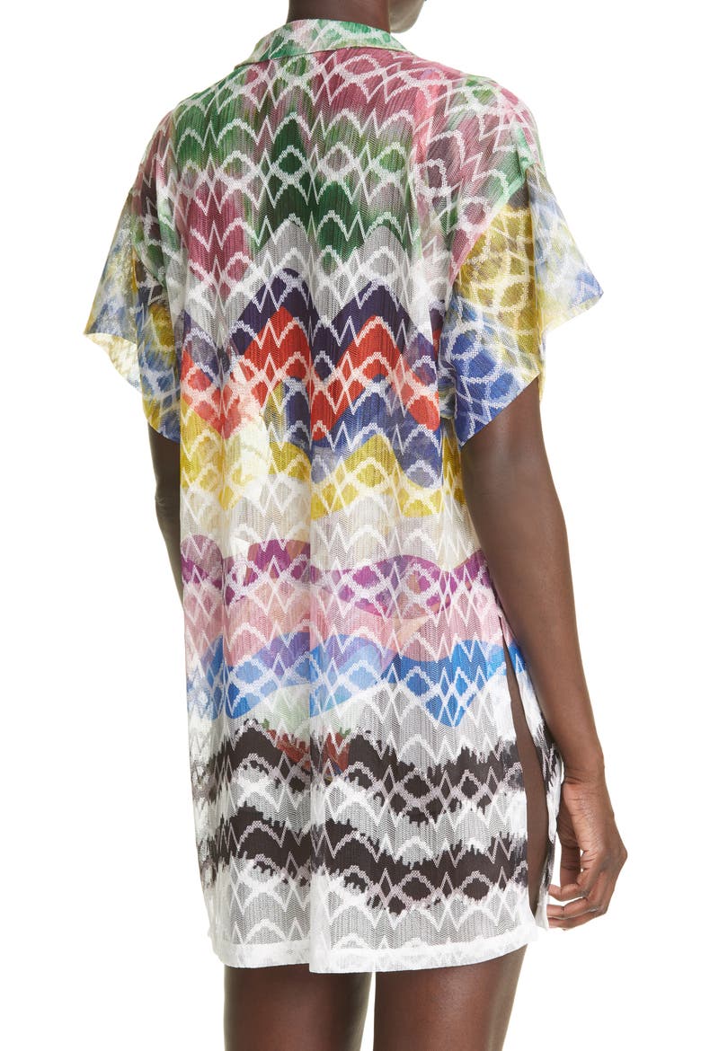 Short Sleeve Cover-Up Tunic, Alternate, color, MULTI