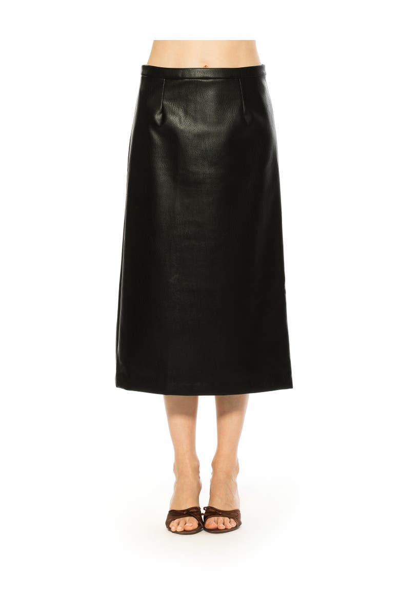 Alexia Admor Isla Vegan Leather Skirt, Main, color, Black