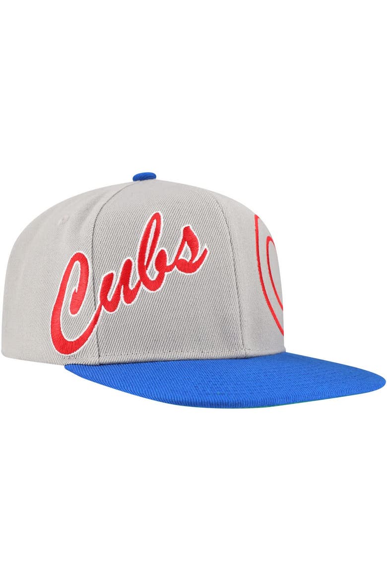 Men's Mitchell & Ness Gray Chicago Cubs Knock Out Panel Snapback Hat, Alternate, color, Gray