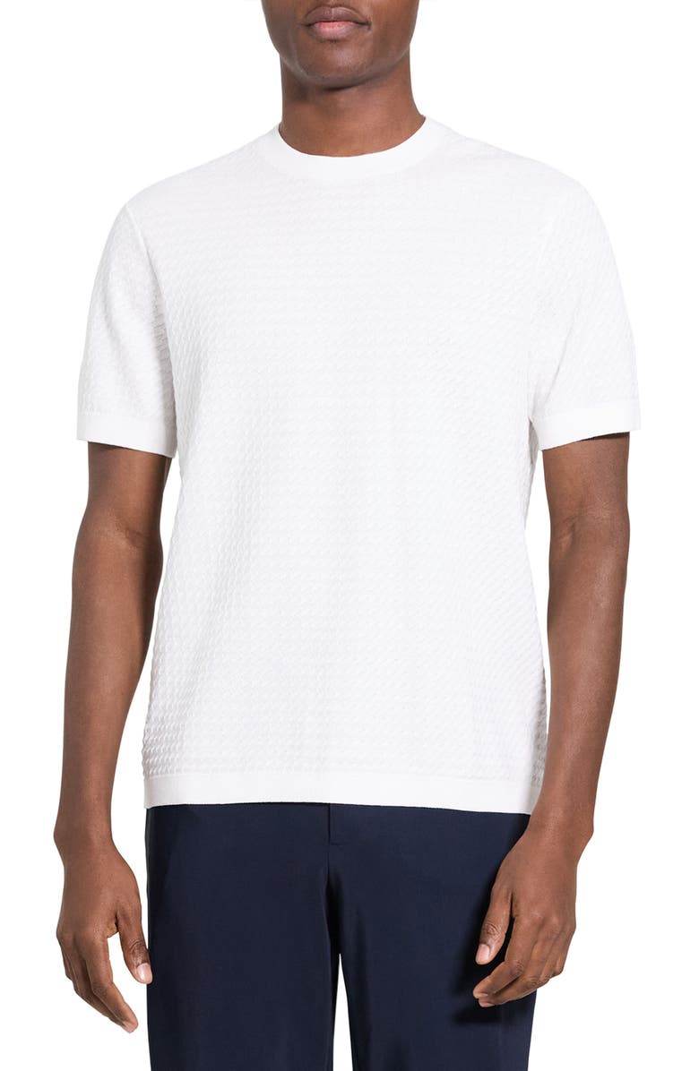 Theory Damian Tactile Crewneck T-Shirt, Main, color, Winter Ivory