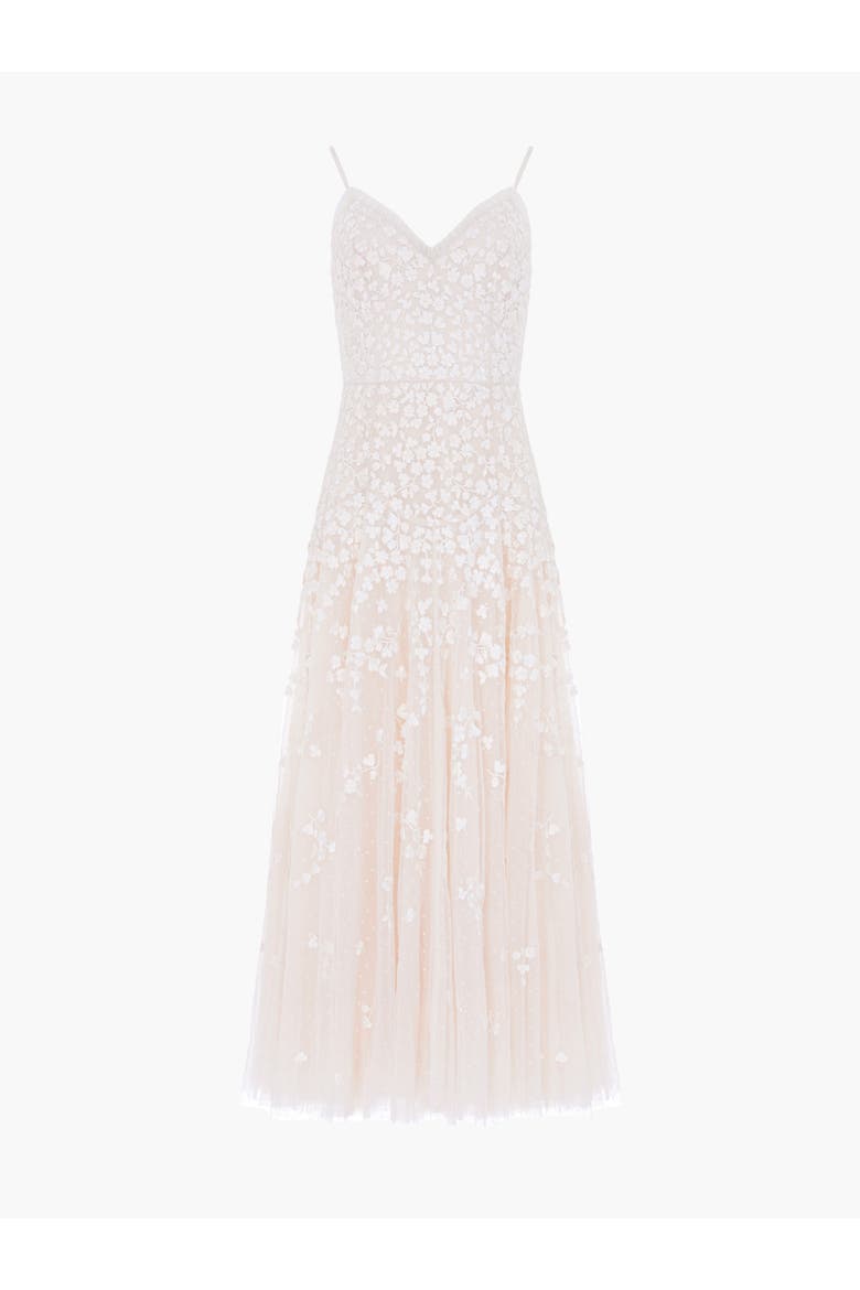 Scatter Blossom Cami Ankle Gown, Alternate, color, Cream