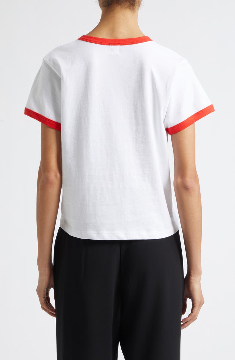 LESET Margo Ringer T-Shirt, Alternate, color, White/ Cerise