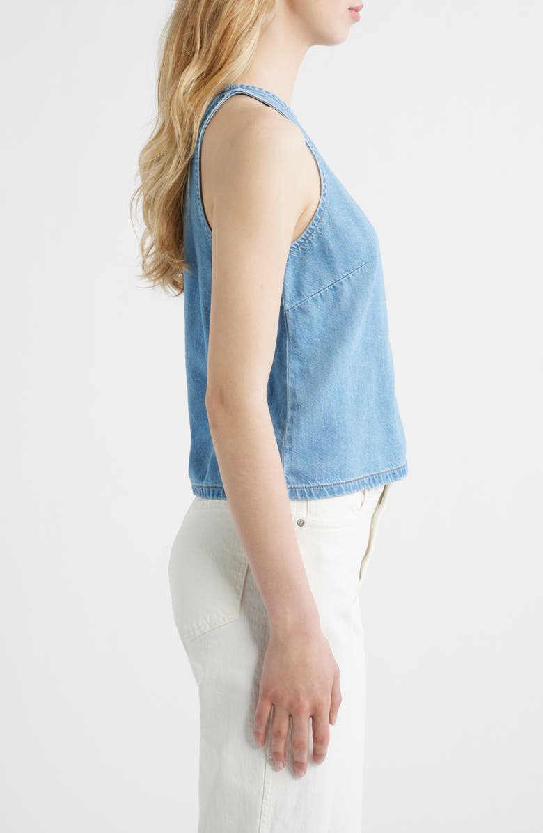Madewell Airy Denim Shell Top, Alternate, color, Clean Soft Sky