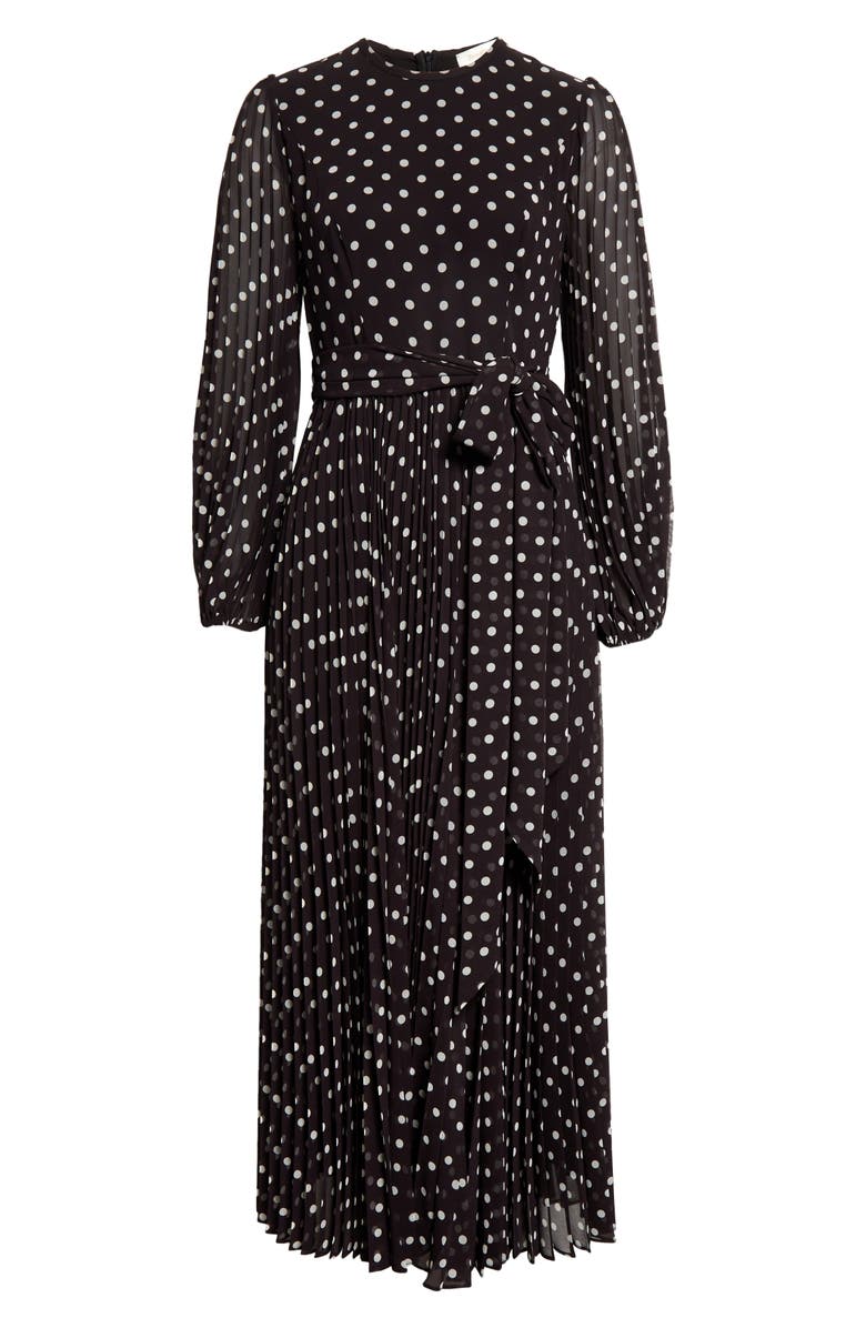 Zimmermann Polka Dot Long Sleeve Pleated Dress, Alternate, color, 
