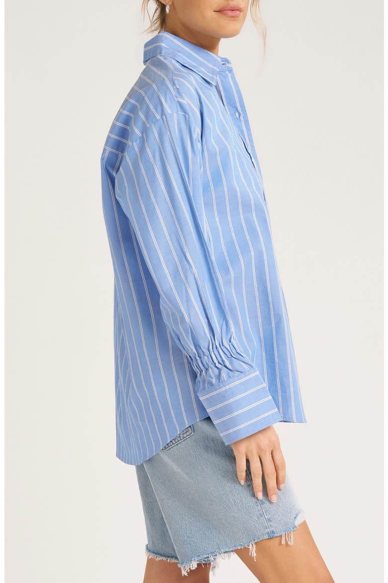 Genevieve Stripe Button-Up Top, Alternate, color, FRENCH BLUE