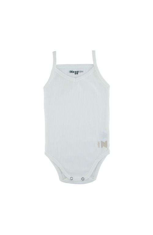 Noggiwear Ribbed Boys Bodysuit In Off-white