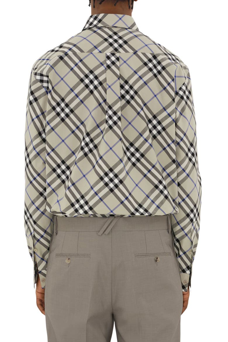 Check Long Sleeve Cotton Poplin Button-Up Shirt, Alternate, color, LICHEN IP CHECK