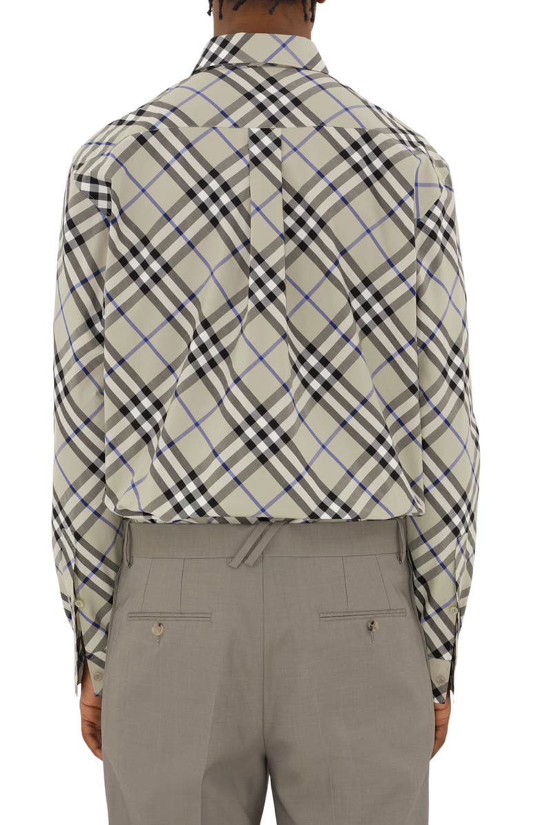Burberry Check Long Sleeve Cotton Poplin Button-Up Shirt, Alternate, color,