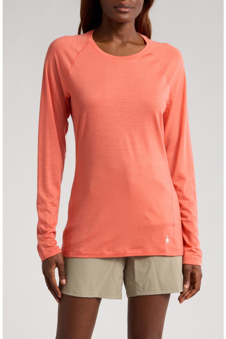 Classic Thermal Long Sleeve Merino Wool Base Layer T-Shirt, Main, color, CORAL REEF