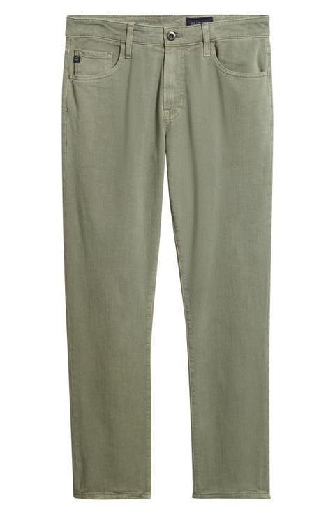 Everett Slim Straight Leg Cotton & Linen Blend Jeans