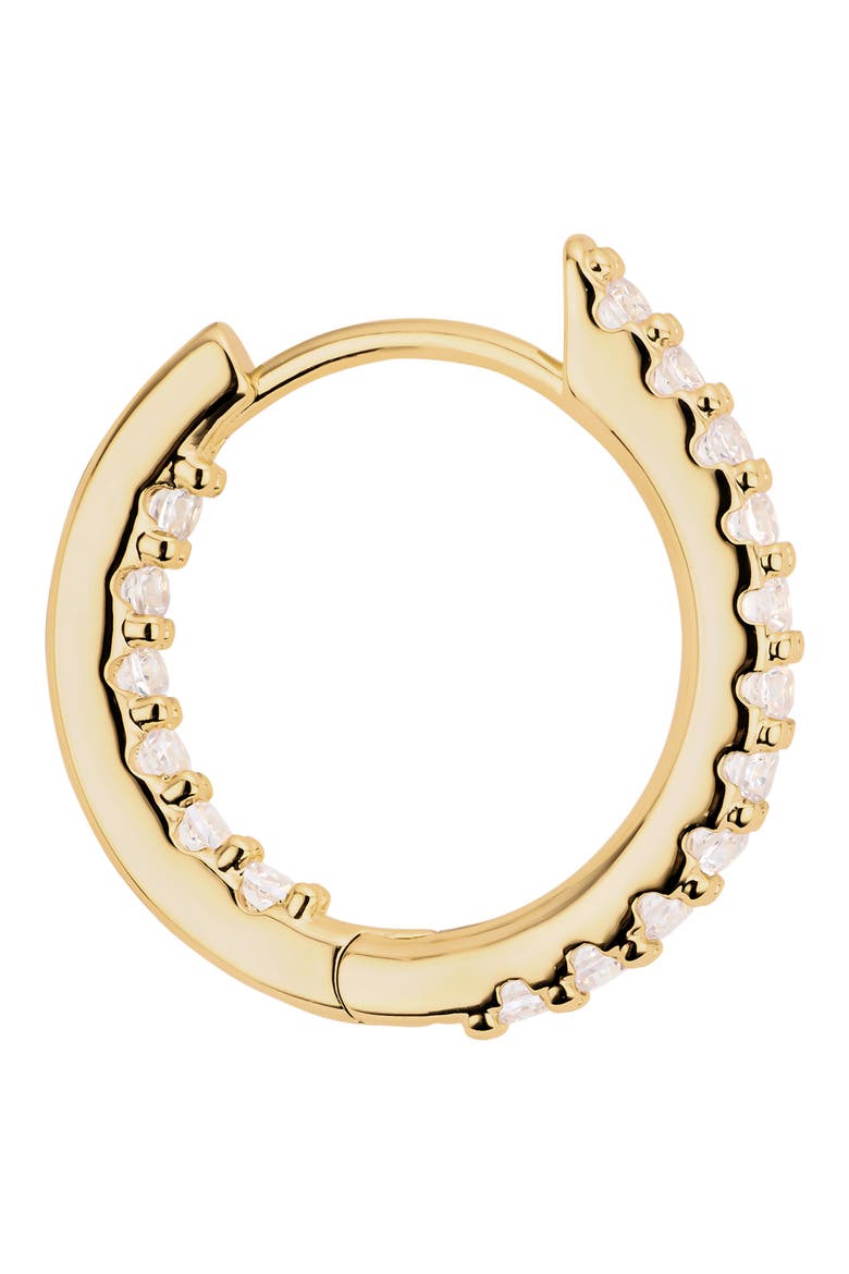 Modern Muse CZ In & Out Huggie Hoop Earrings, Alternate, color, GOLD