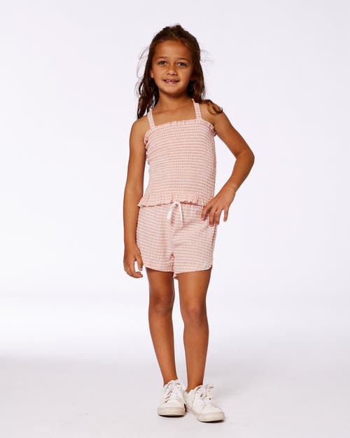 Deux Par Deux Girl's Smocked Tank Top Light Old Pink In Light Old Pink