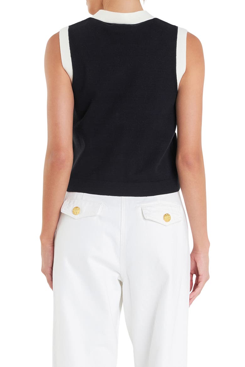 Colorblock Sweater Vest, Alternate, color, BLACK