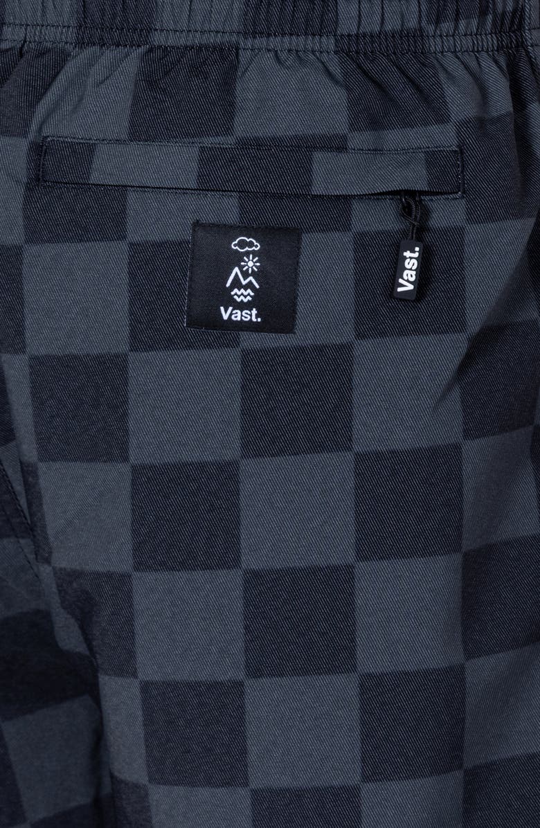 VAST Tonal Checkerboard Volley Swim Trunks, Alternate, color, Black