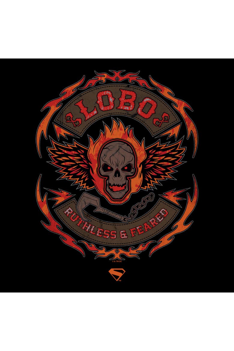 Men's Supergirl Ruthless And Feared Lobo Skull  Graphic T-Shirt, Alternate, color, Black