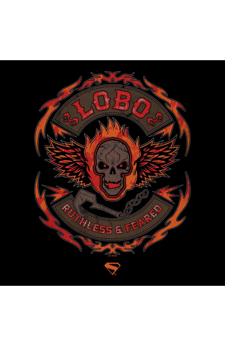 Supergirl Men's Supergirl Ruthless And Feared Lobo Skull Graphic T-Shirt, Alternate, color, Black